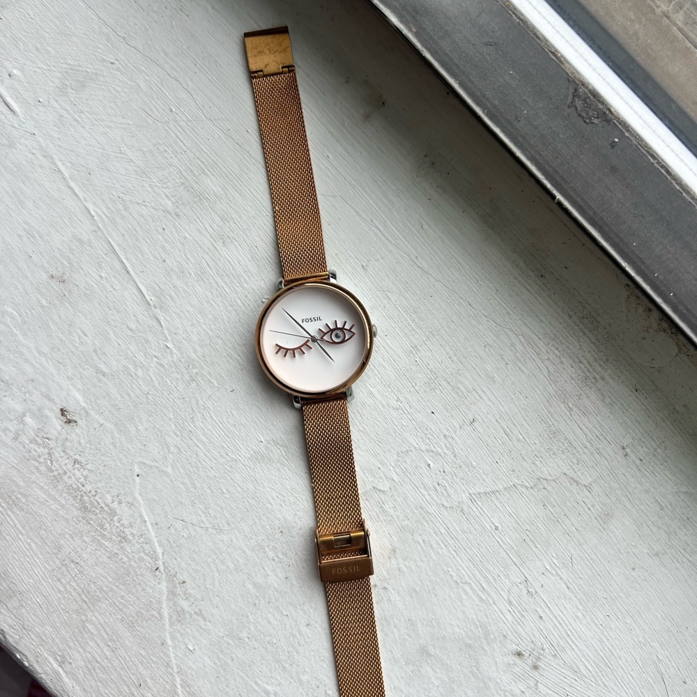 Fossil Gold-Tone Mesh Strap Watch